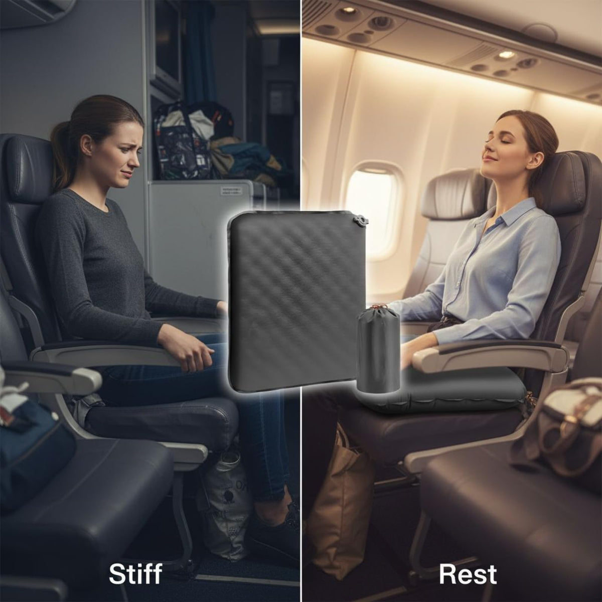 2 Pcs Inflatable Seat Cushion, 16.9 X 13 in, Lightweight Nylon TPU K114942