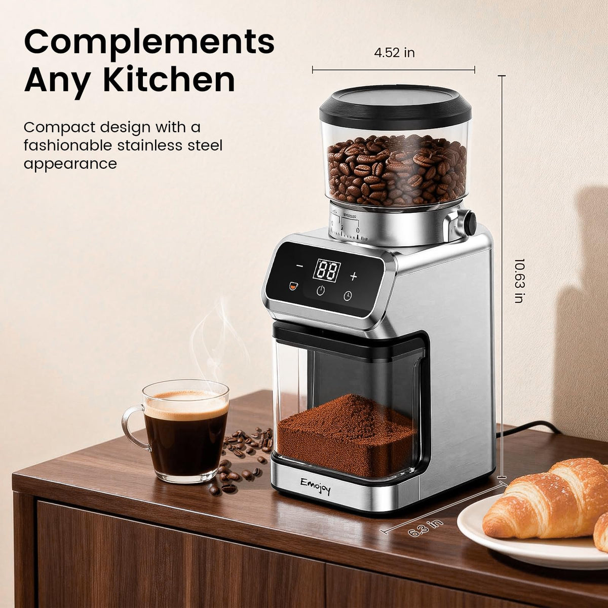 Electric Burr Coffee Grinder, 30 Settings J5779