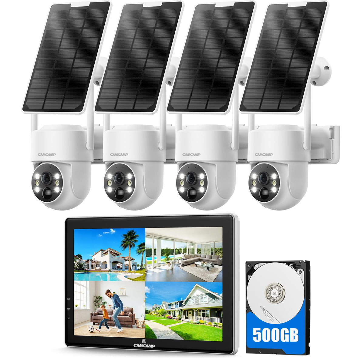 Solar Security Cameras Wireless Outdoor with 10" Monitor S1847