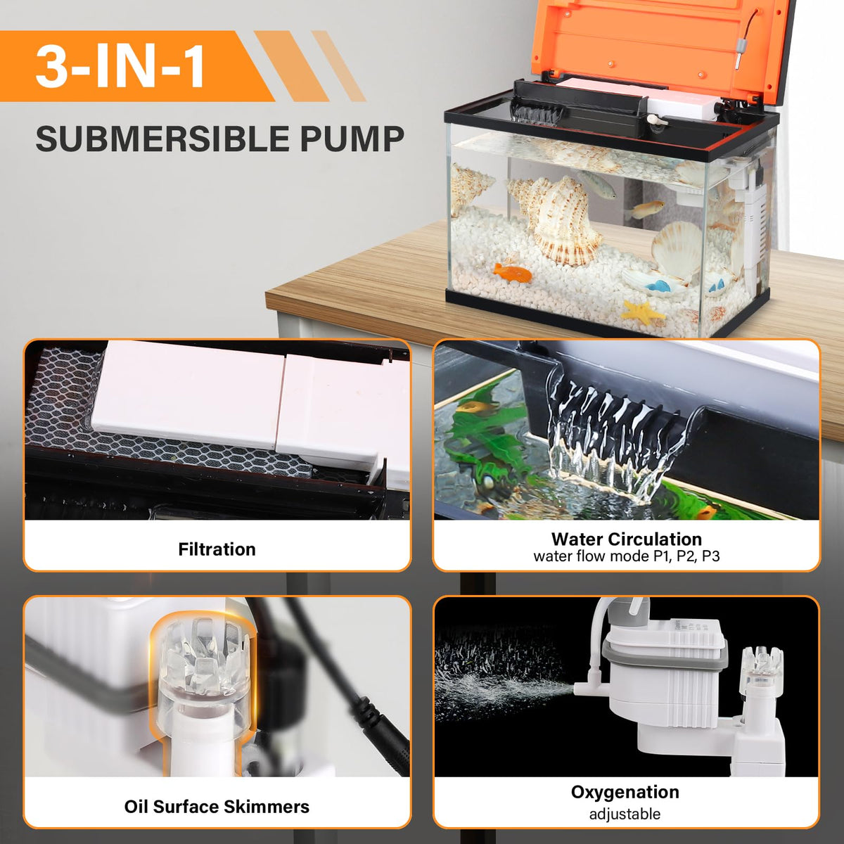10 Gallon Glass Aquarium Starter Kit with Light Heater Pump Filter X574
