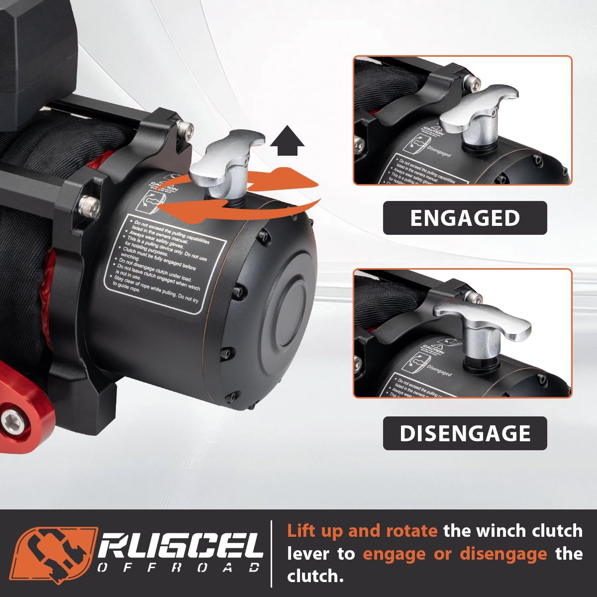 13500lb Waterproof 12V Synthetic Rope Electric Truck Winch J42513