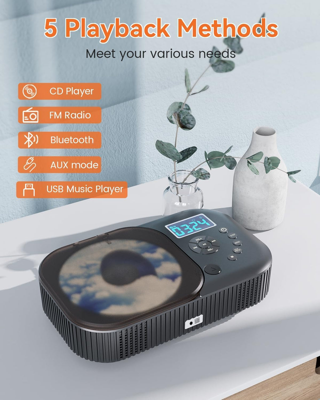 Portable Dual Stereo CD Player Black M738