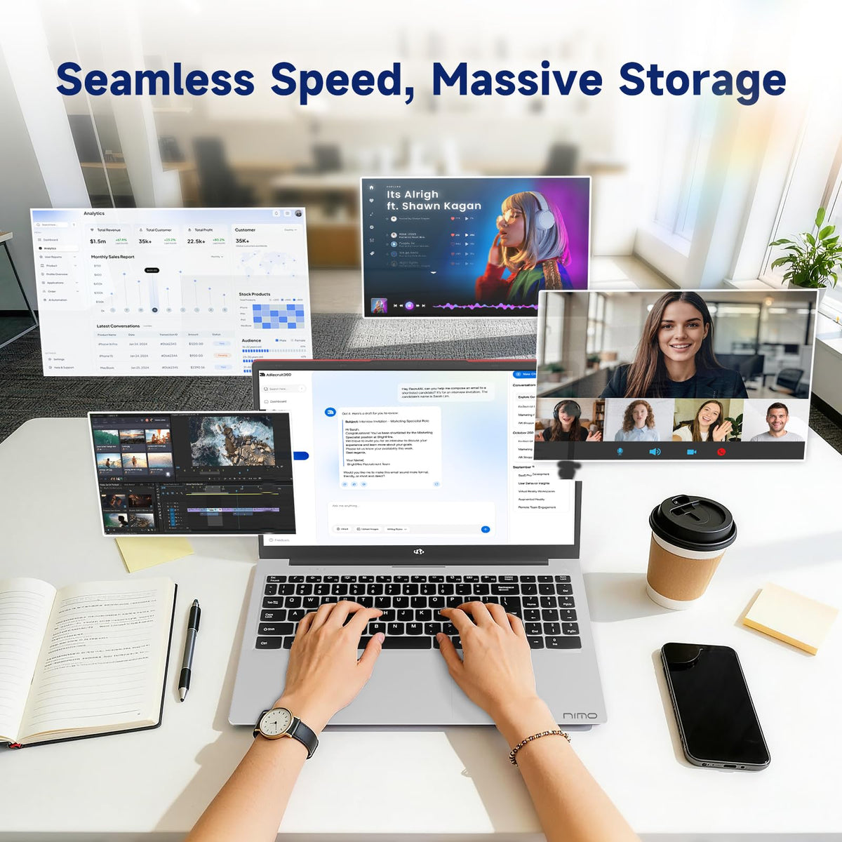 15.6" IPS FHD Laptop 8GB RAM 256GB SSD J62118
