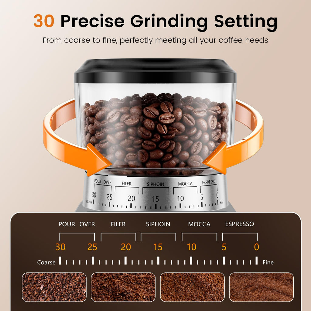 Electric Burr Coffee Grinder, 30 Settings J5779