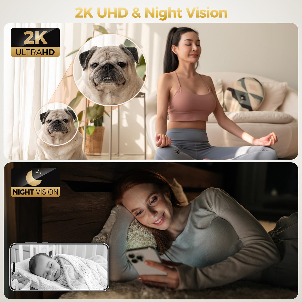 2K Indoor Security Camera 4-Pack with Night Vision U543