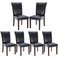 Black PU Leather Upholstered Dining Chairs Set of 6 D781
