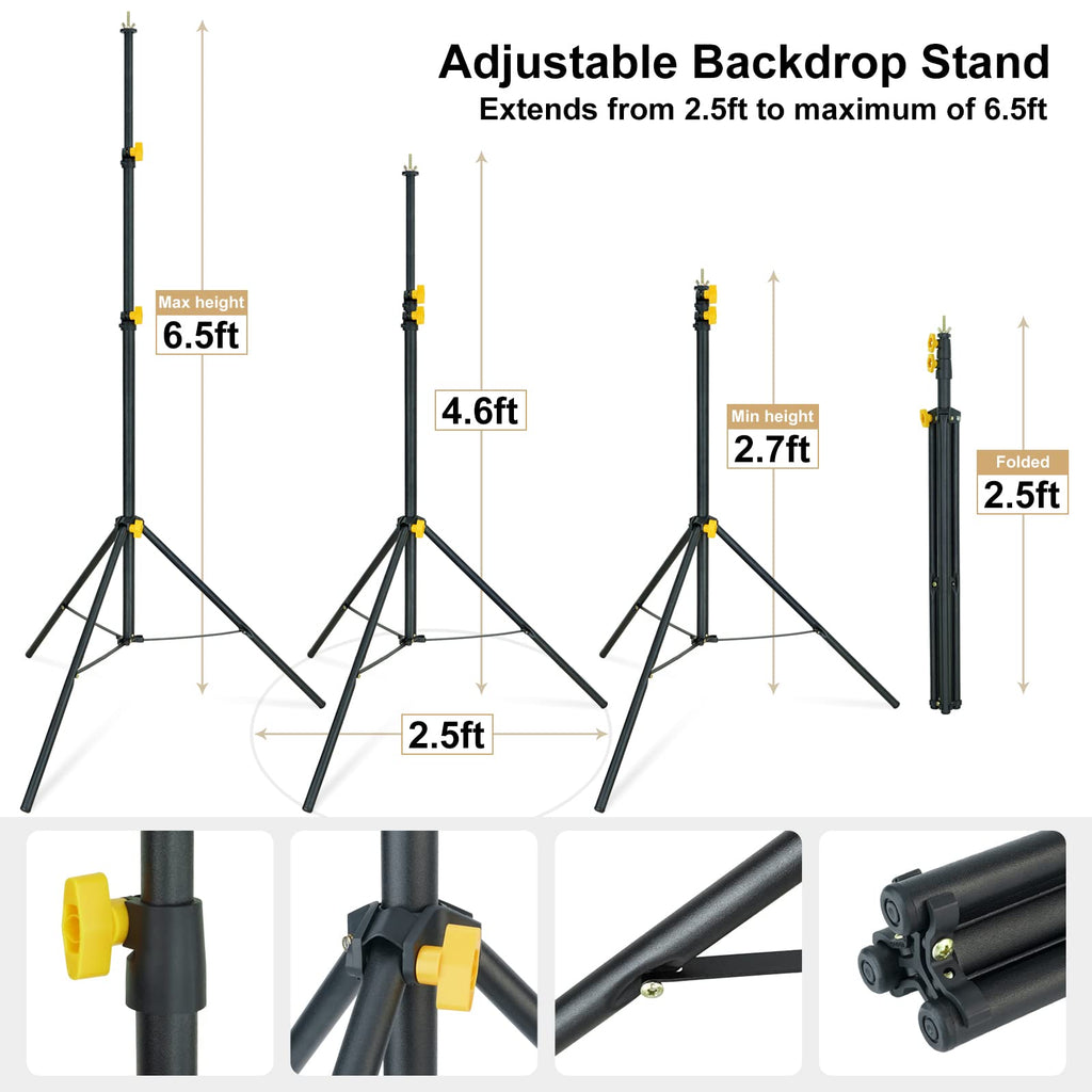 Adjustable Photography Backdrop Stand Kit with Carrying Bag V6716