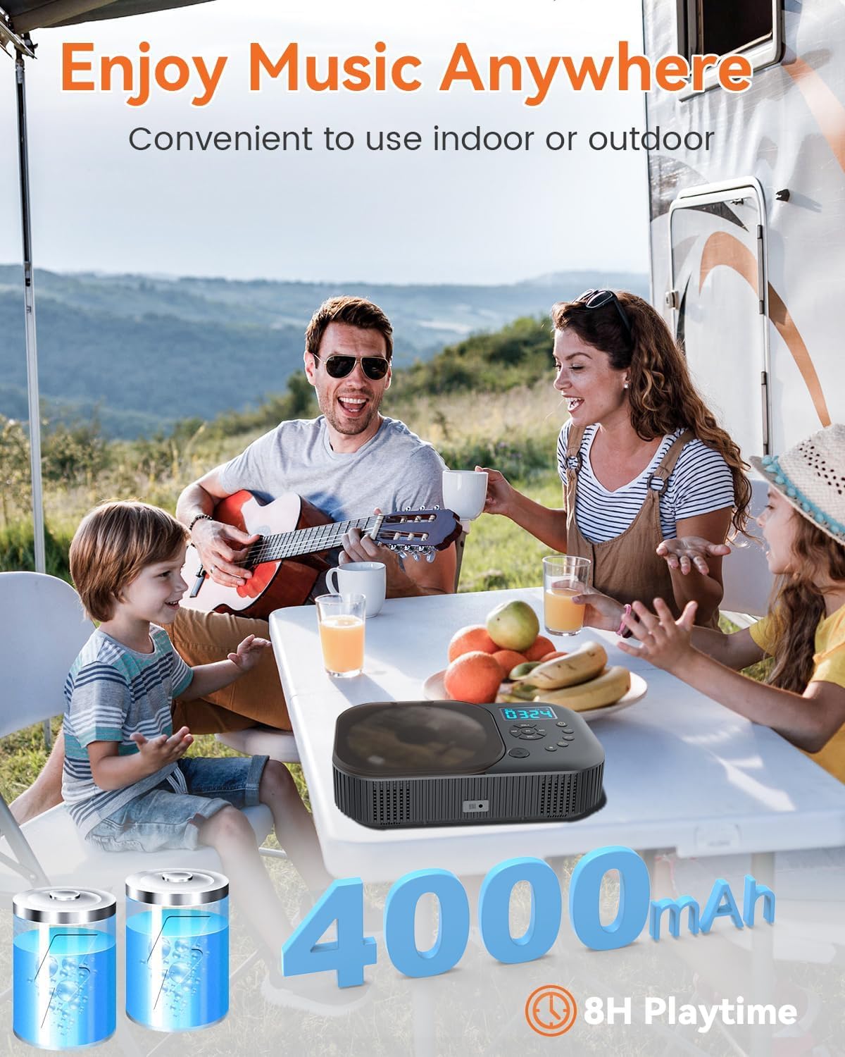 Portable Dual Stereo CD Player Black M738