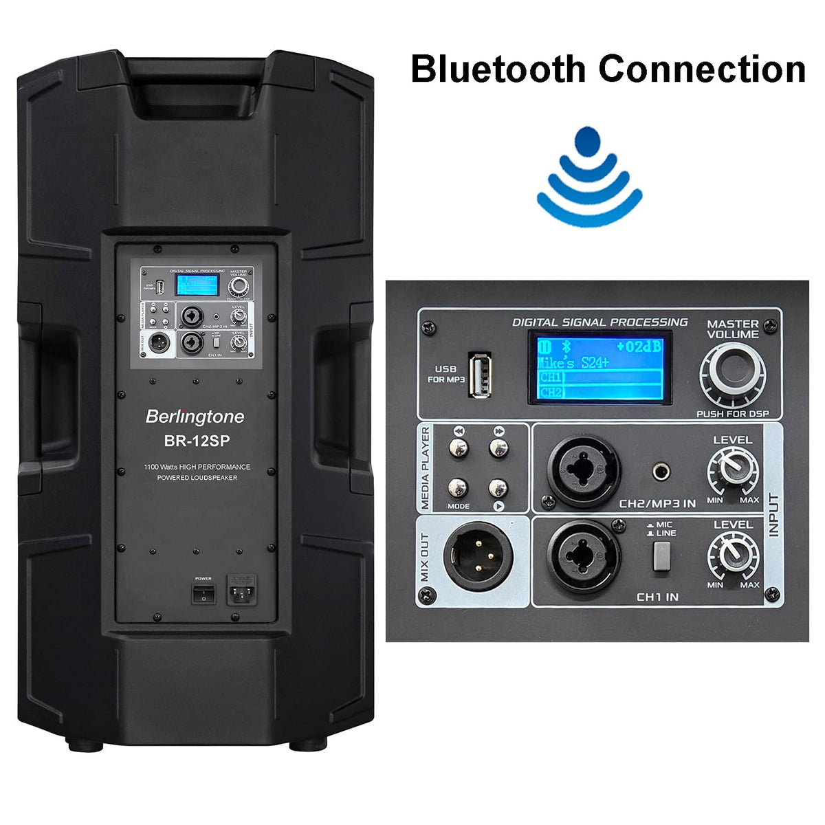 12-Inch Powered PA Speaker with Bluetooth, USB Port, XLR Inputs D312