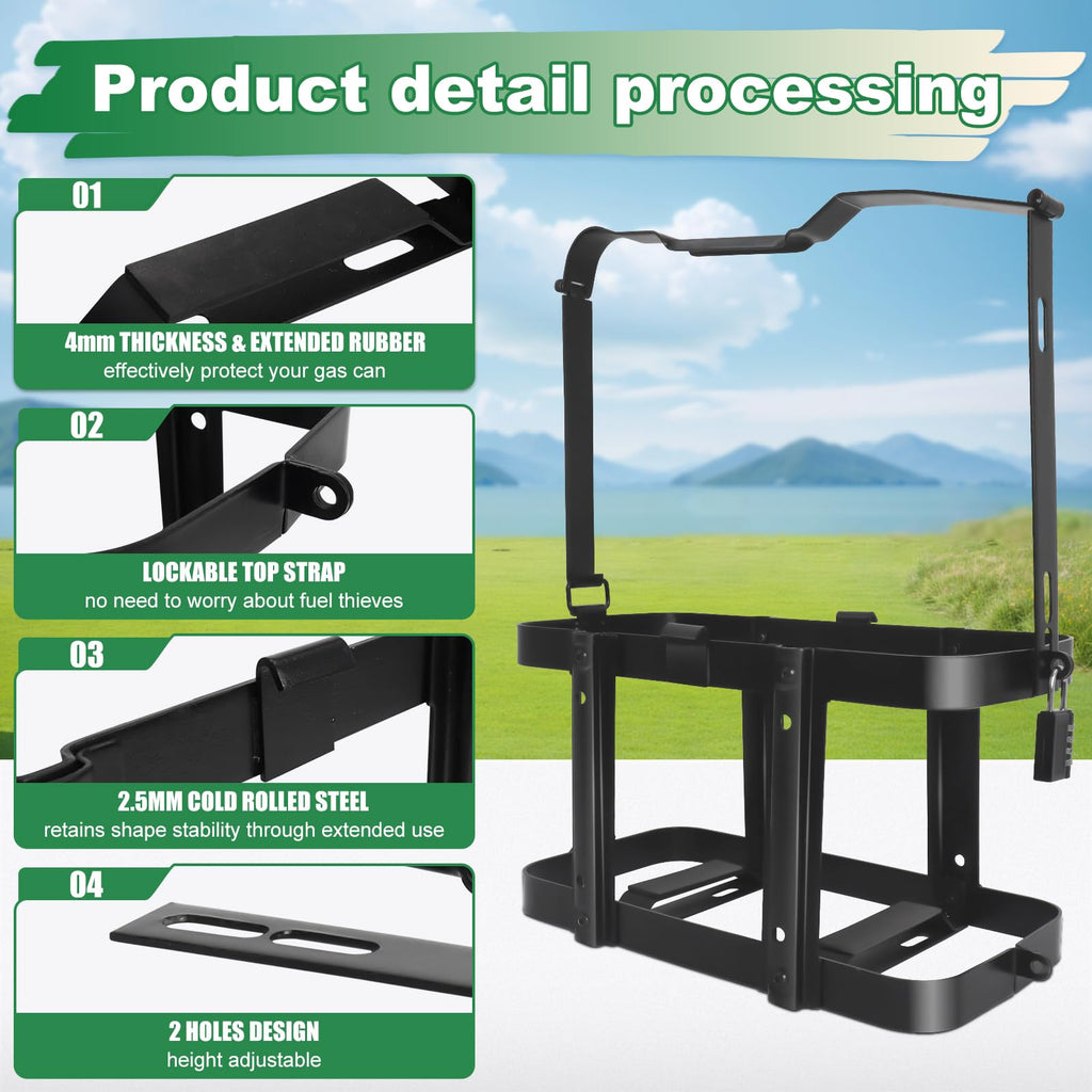 Gas Can Holder Rack with Combination Lock, 5 Gallon M68480