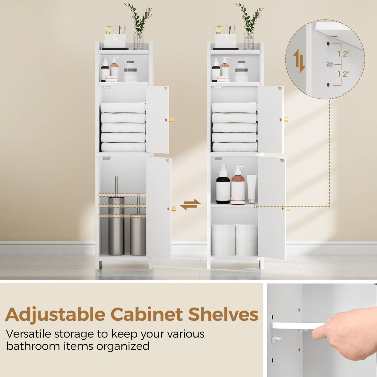 Small 2 Doors Narrow Bathroom Storage Cabinet S85674