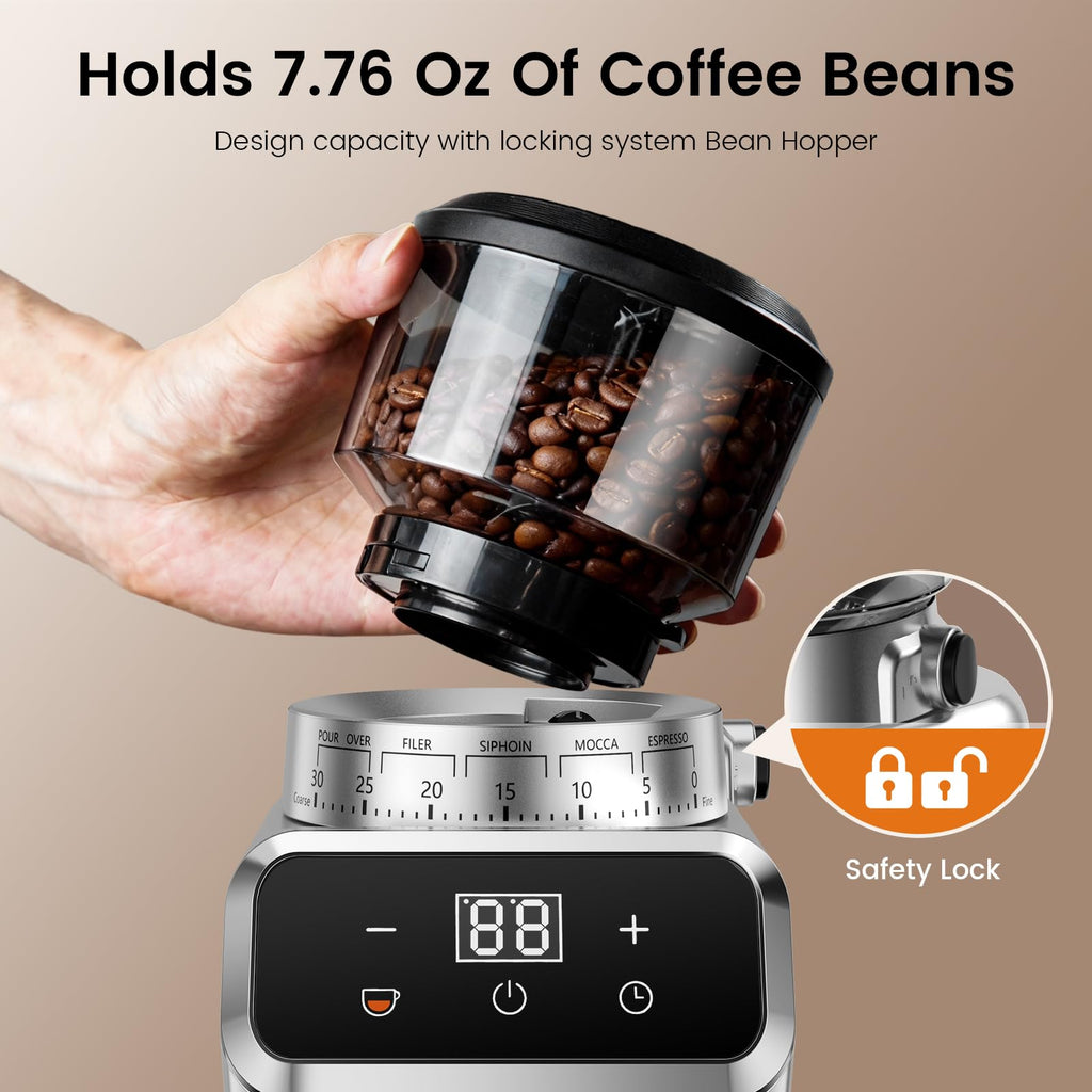 Electric Burr Coffee Grinder, 30 Settings J5779