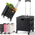 Black Folding Rolling Utility Cart D1160