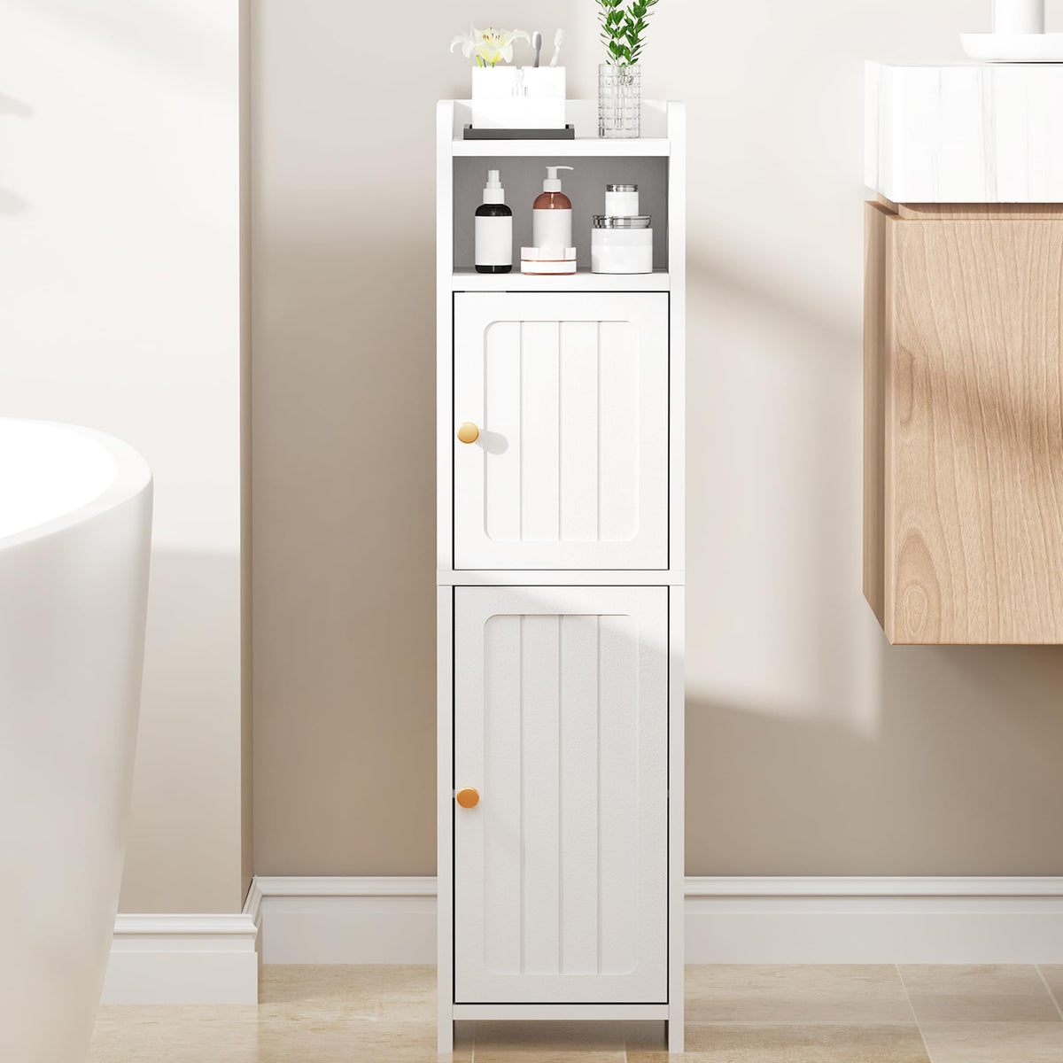 Small 2 Doors Narrow Bathroom Storage Cabinet S85674
