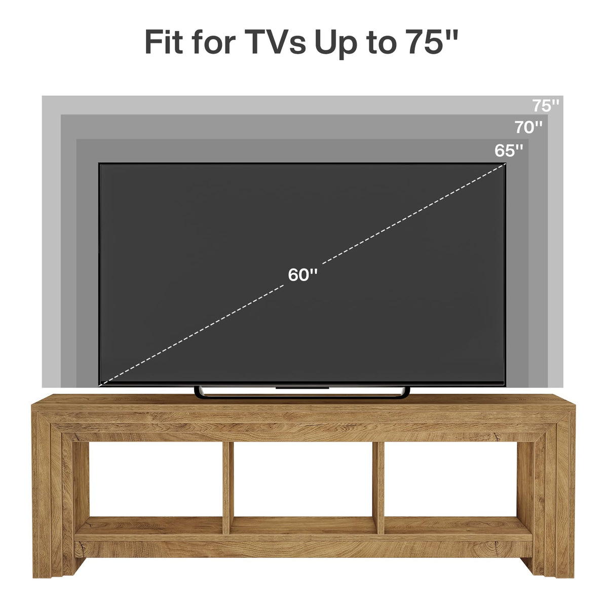 63" Wood TV Stand D3296