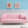 Pink Velvet Futon Sofa Bed T387319
