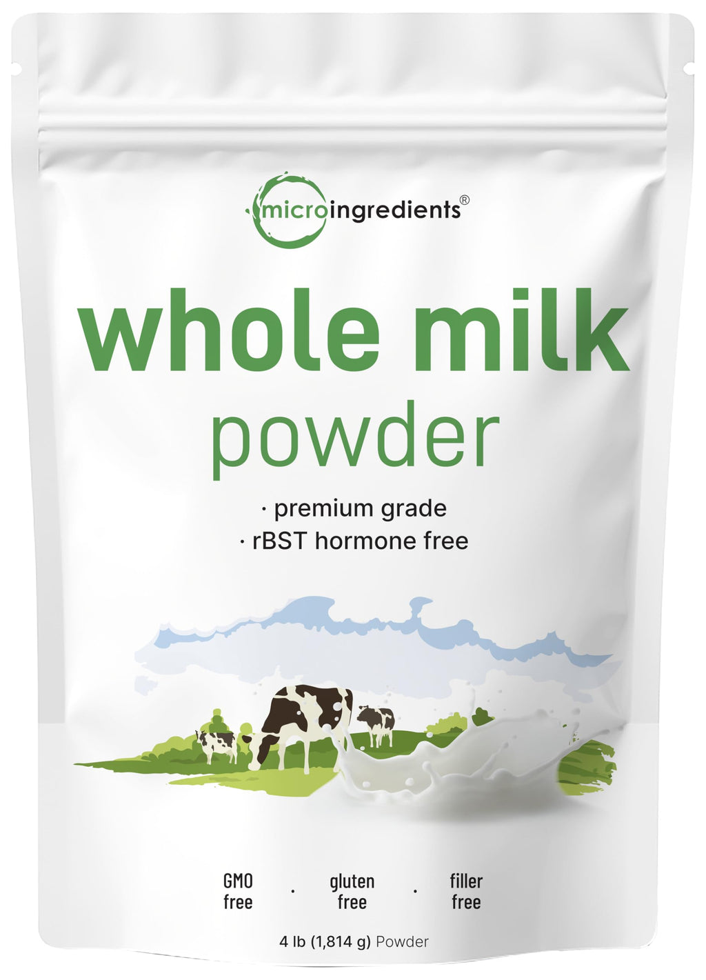 Whole Milk Powder 4 lb Pasture-Raised rBST-Free Non-GMO Gluten-Free S808