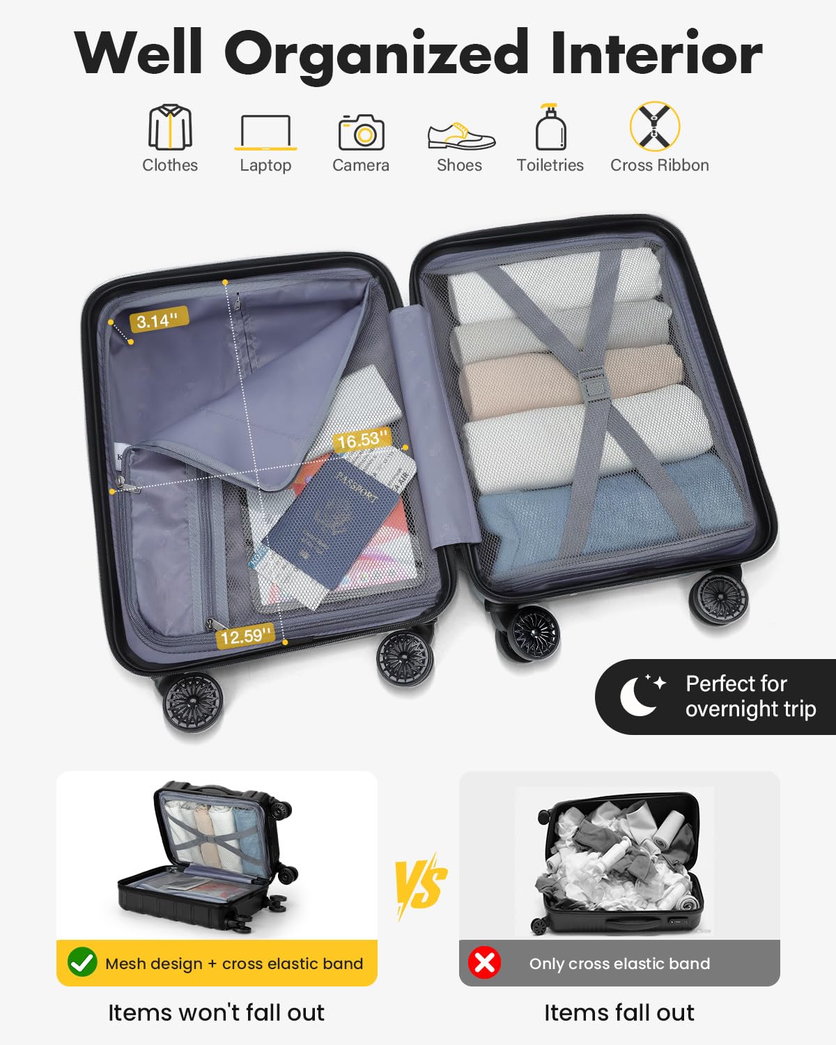 16 Inch Underseat Carry On Luggage B299