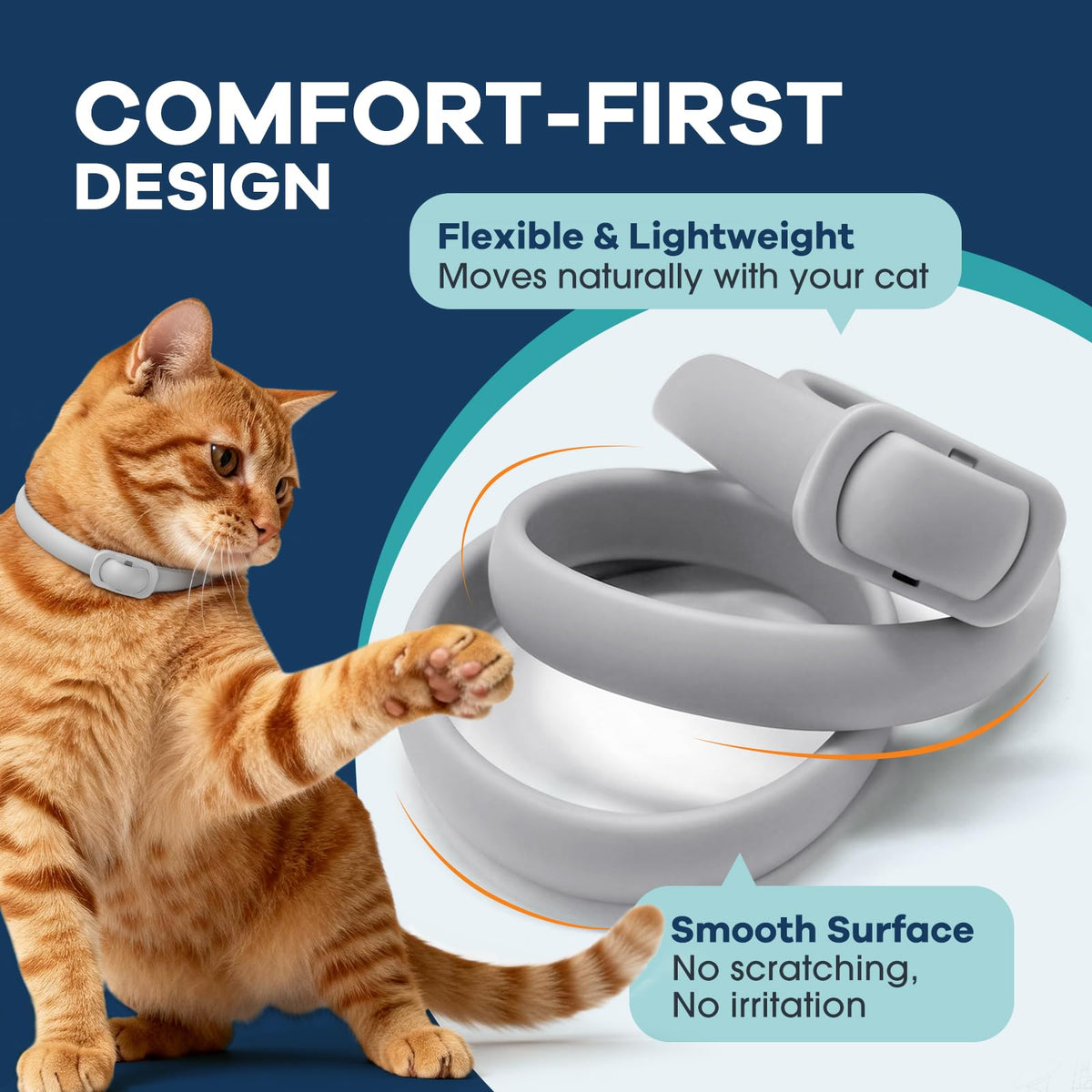 White 5 Pack Adjustable Water-Resistant Flea and Tick Cat Collar Q626669
