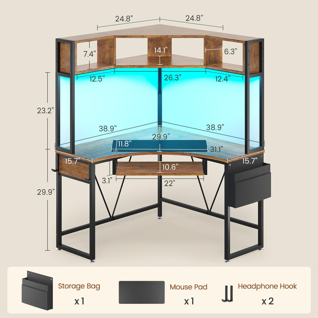 39" Corner Desk with Hutch B10571