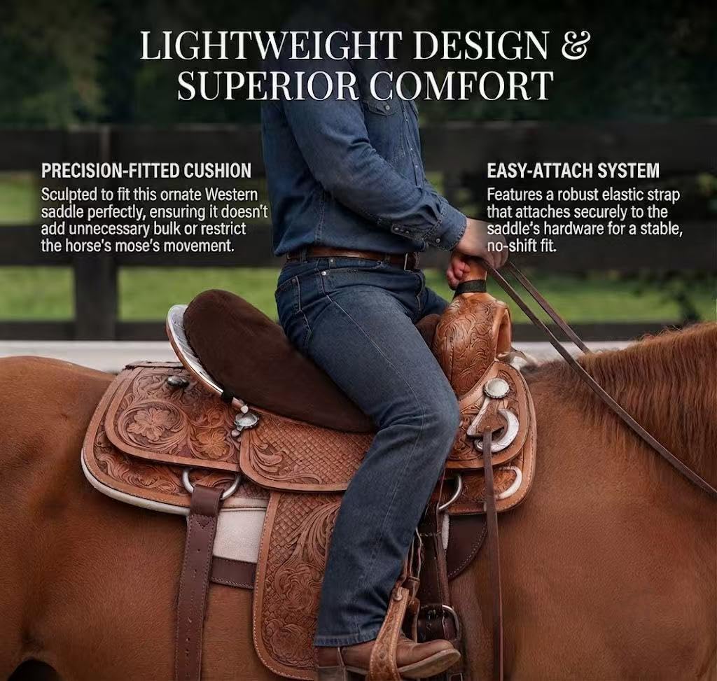 Brown Short Plush Horse Saddle Seat Cushion Z1786