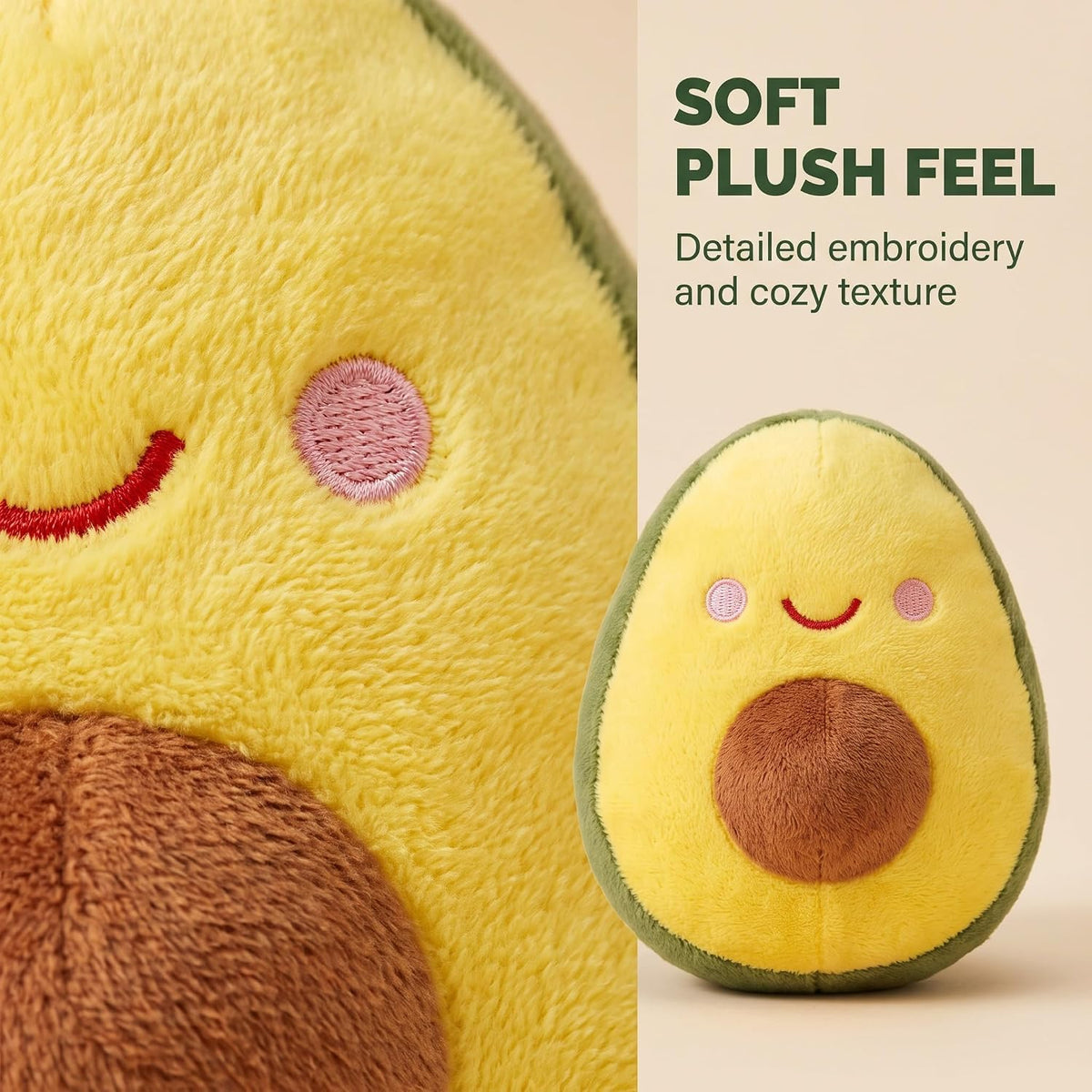 Yellow Soft Plush Avocado Dog Chew Toy M718