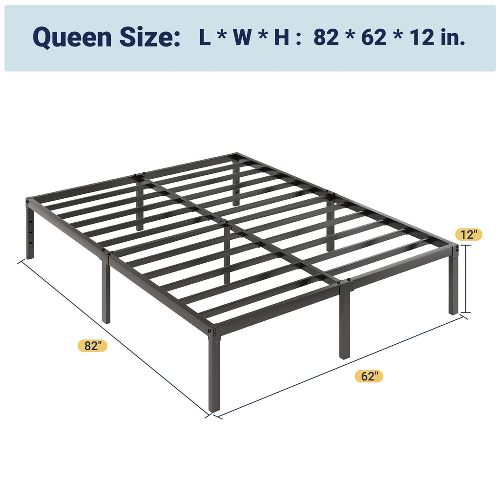 Queen 12 Inch Metal Bed Frame with Storage Space C603318