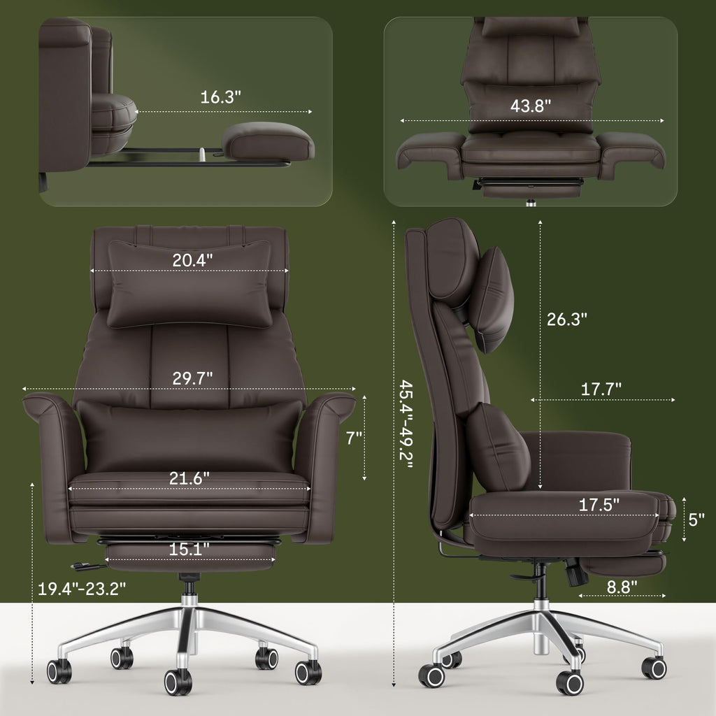 Oversized Brown Convertible Office Chair I119412