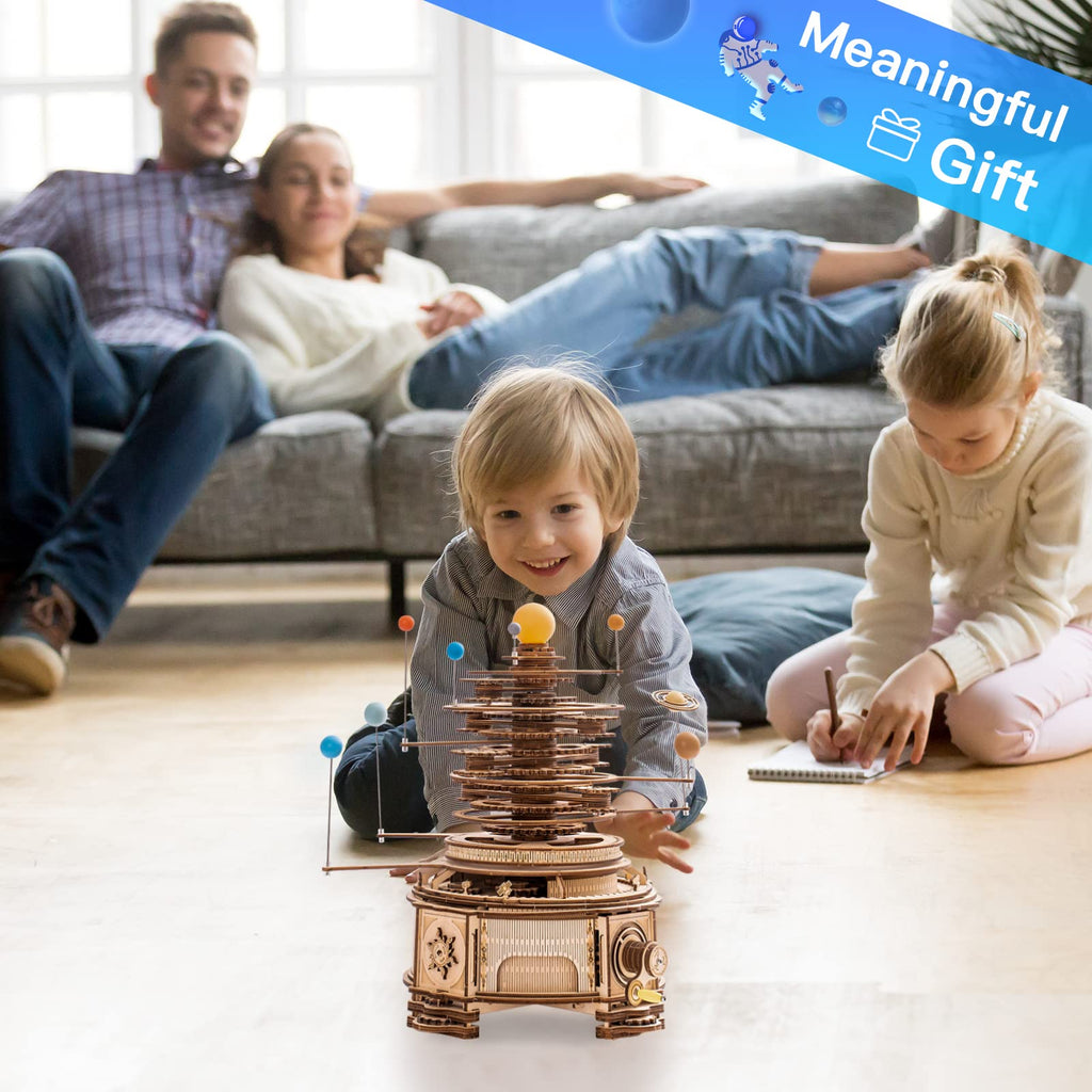3D Wooden Puzzle Mechanical Building Set 8 Orbiting Planets C958
