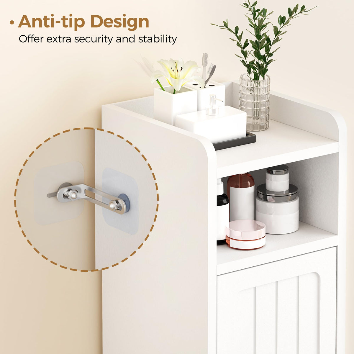Small 2 Doors Narrow Bathroom Storage Cabinet S85674