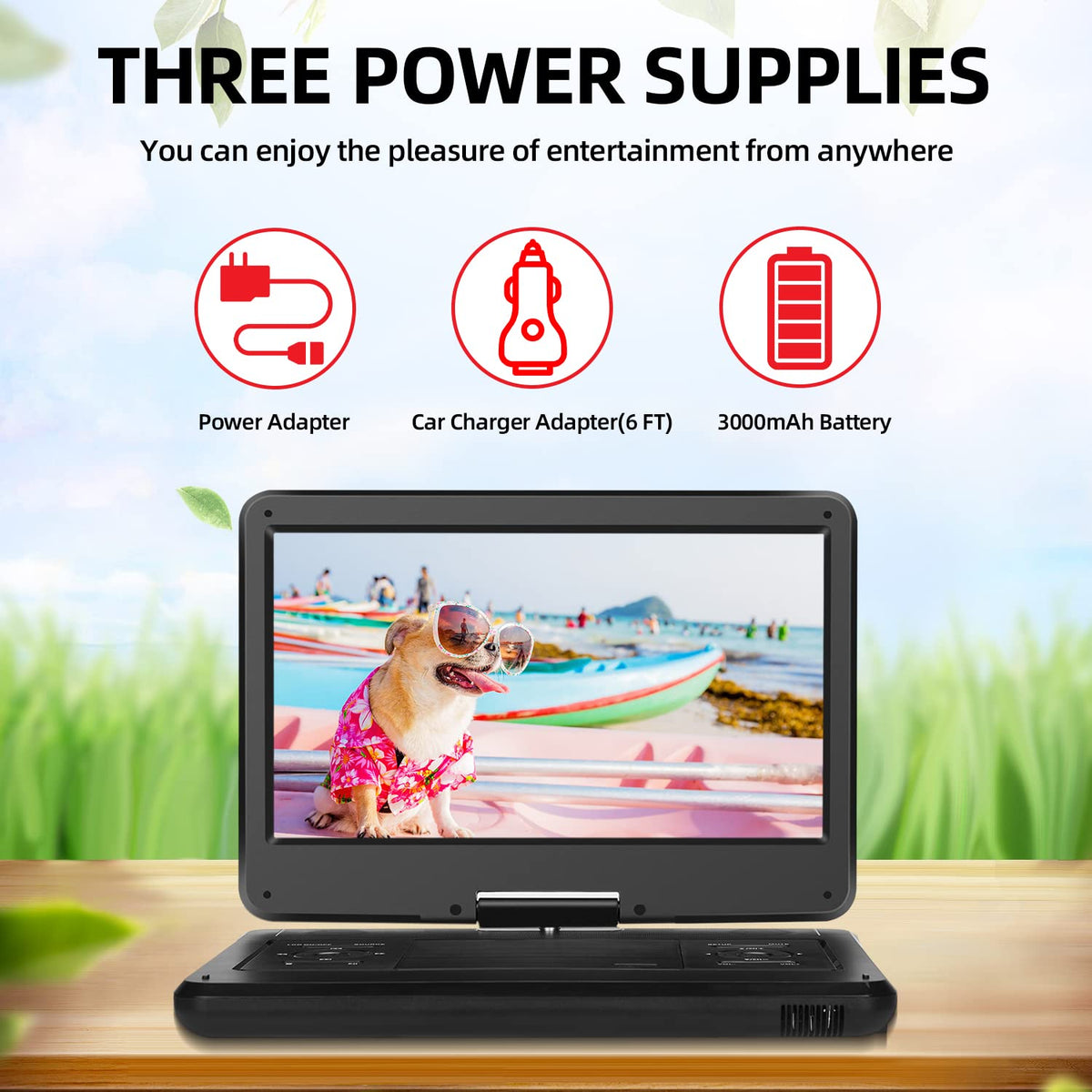 16.5" Portable TV/DVD Player Combo with 14.0" HD Swivel Screen A6290