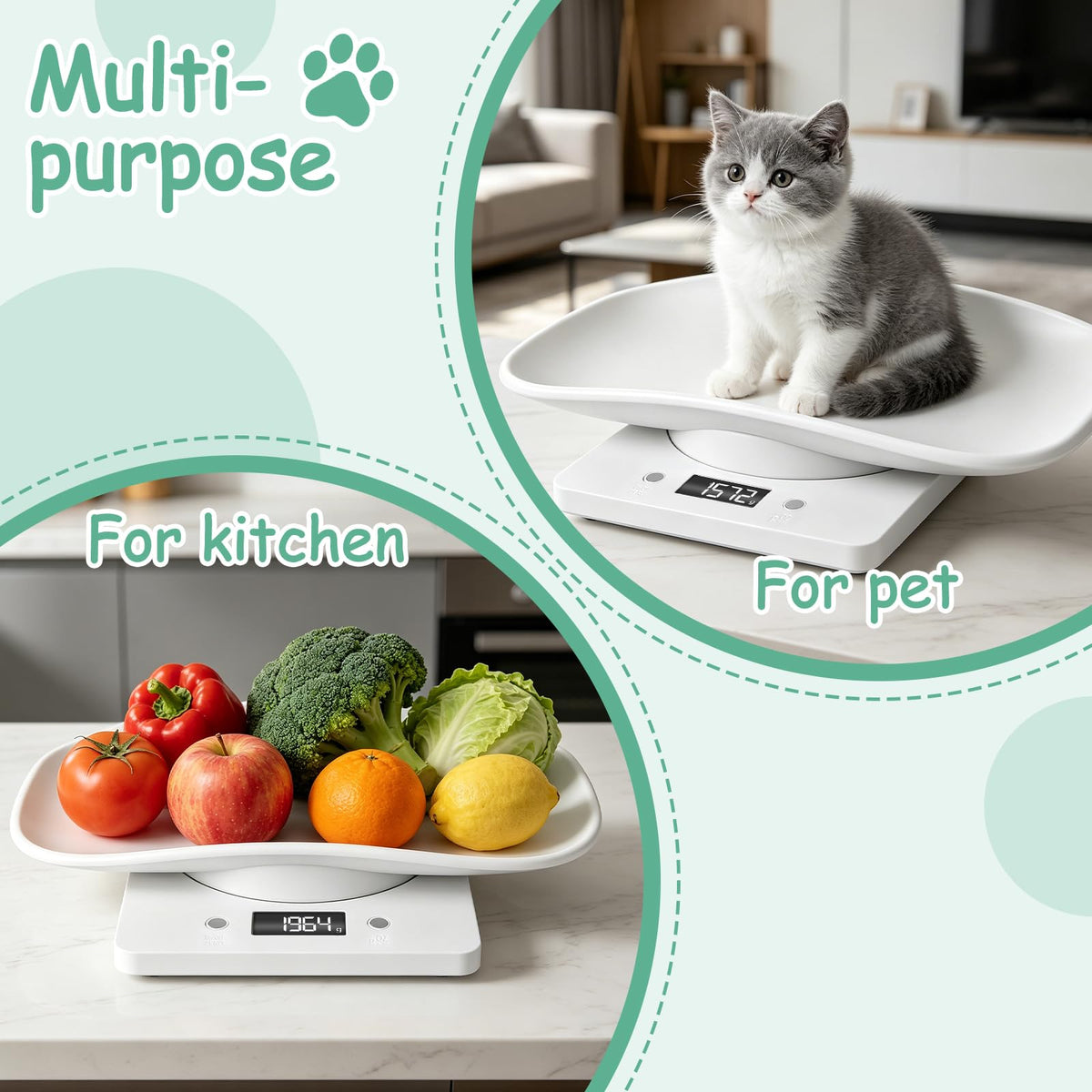 Digital Pet Scale, Max 33lb, 11.4 inch W828658