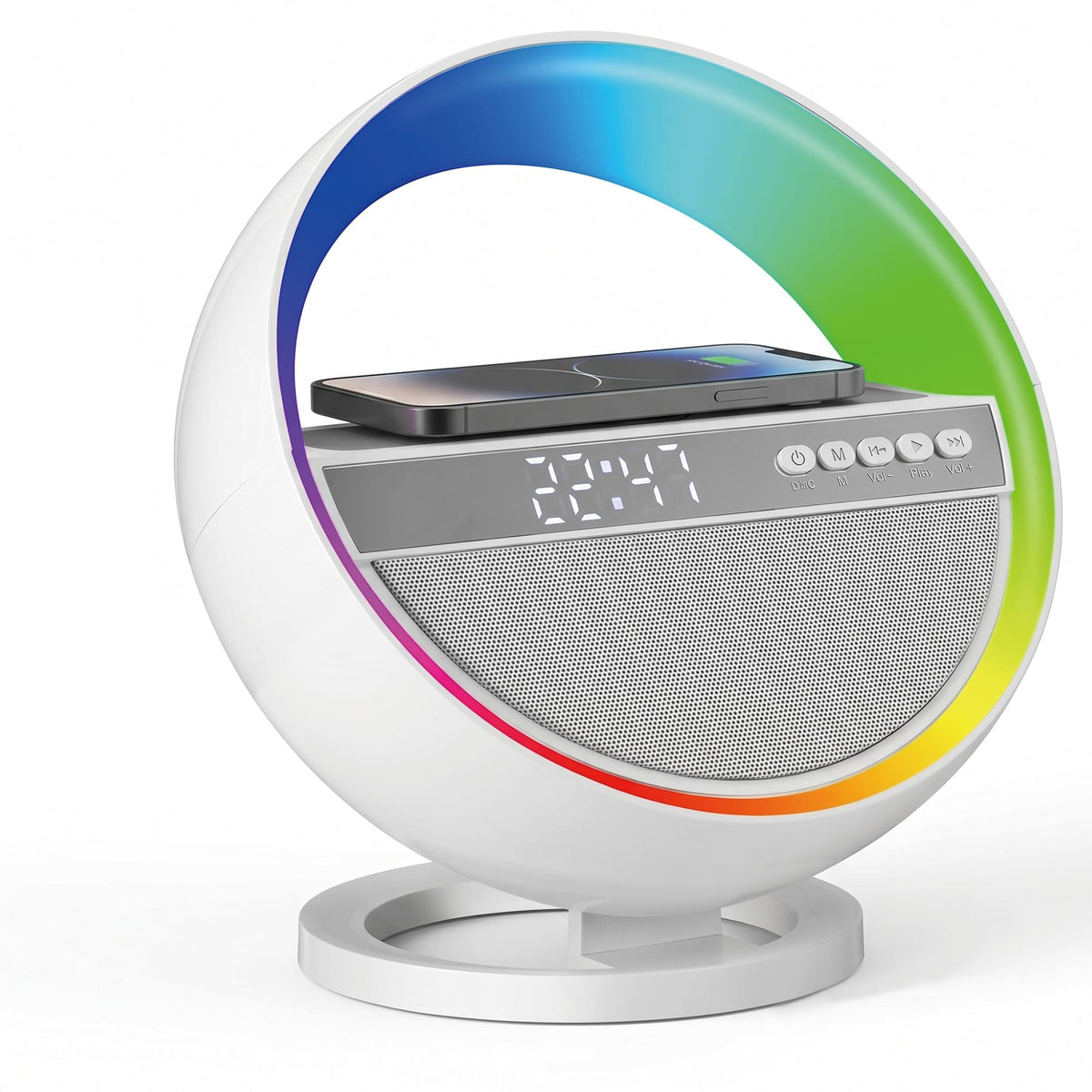 6-in-1 RGB LED Table Lamp with Bluetooth Speaker & Wireless Charging Z1647