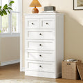 White 6 Drawer Wood Dresser V71235