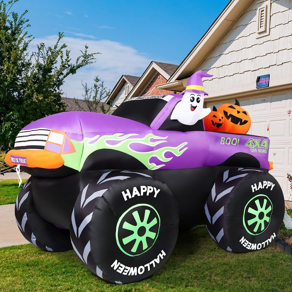 8 FT Halloween Inflatable Monster Truck with Built-in LEDs S187