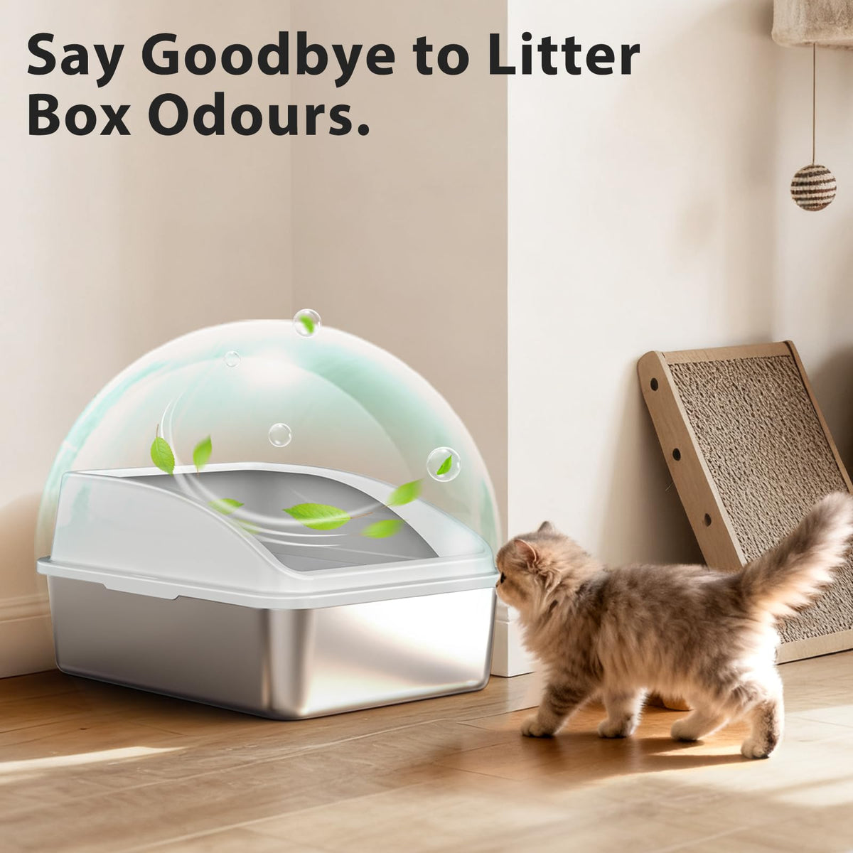 Stainless Steel Litter Box with Lid T5527