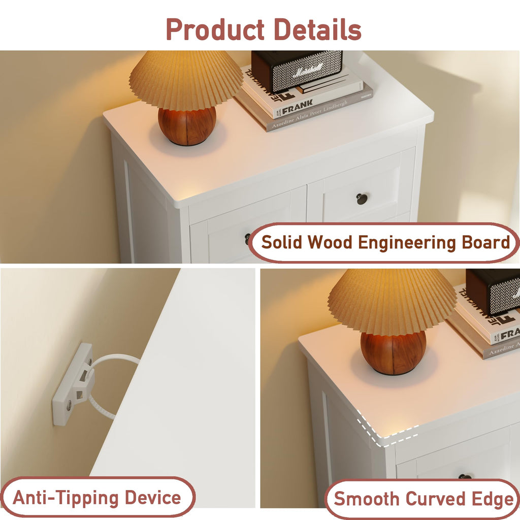 White 6 Drawer Wood Dresser V71235