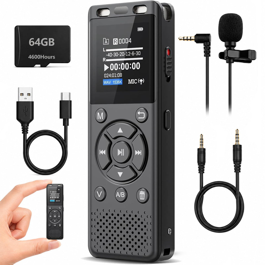 64GB Digital Voice Recorder with Playback D309793