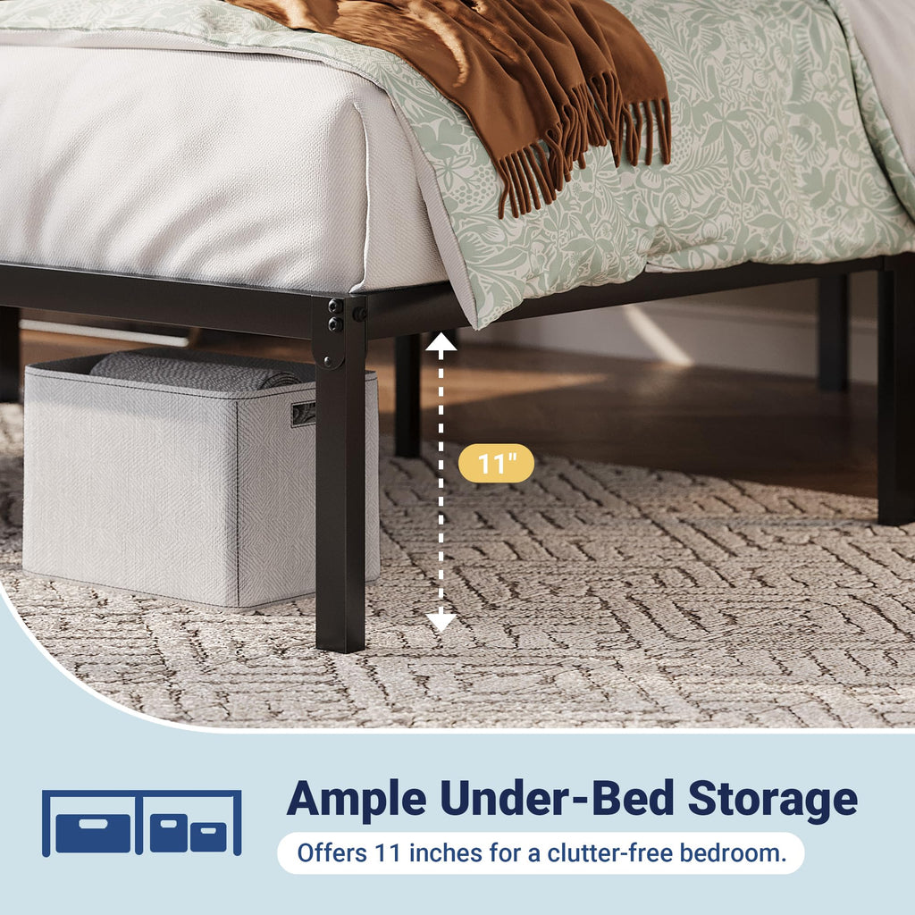 Queen 12 Inch Metal Bed Frame with Storage Space C603318