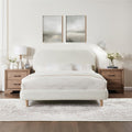 Queen Size White Boucle Bed Frame G823699