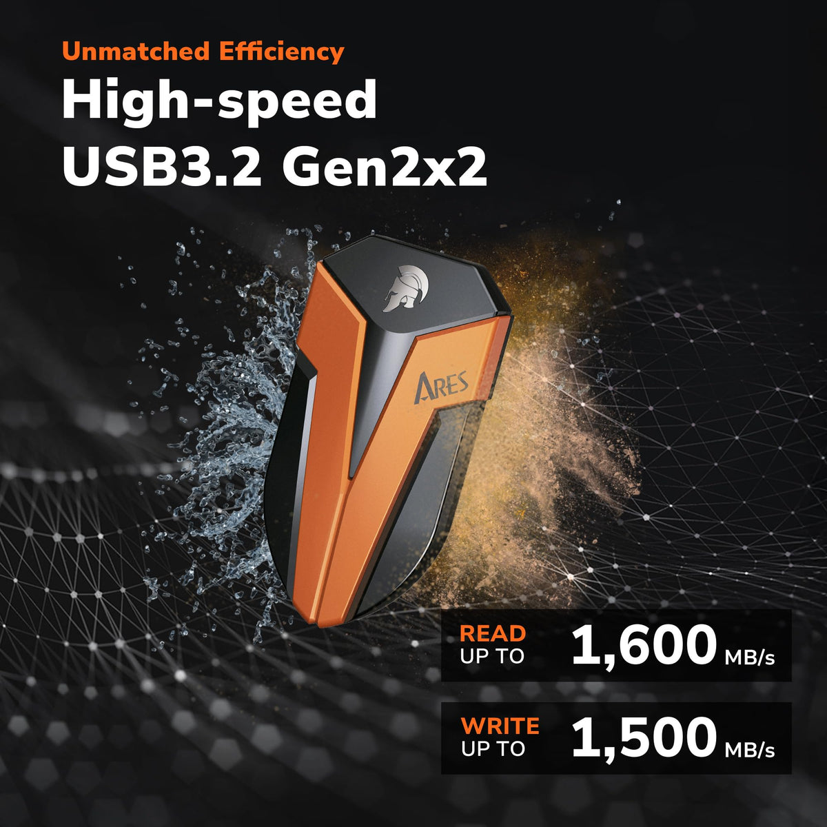 1TB IP67 Waterproof USB 3.2 Gen 2x2 Type C External SSD N62797