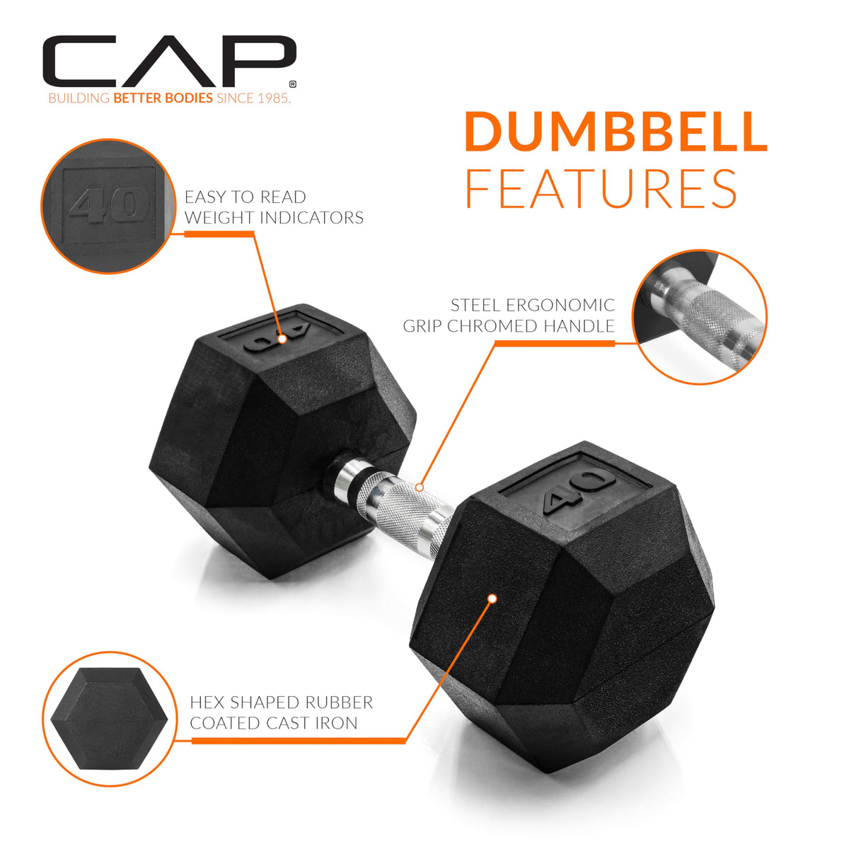 Rubber Coated Hex Dumbbell N671082