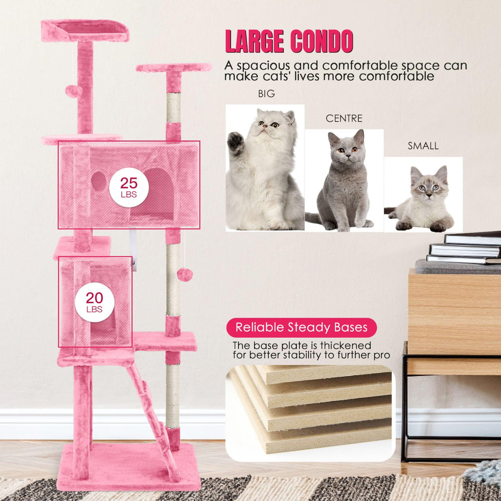 70 inch Multi-Level Cat Tree Tower with Scratching Posts B137508