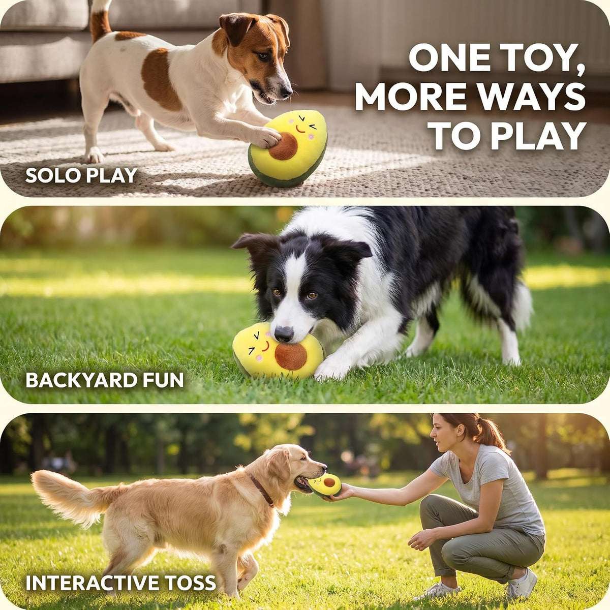 Yellow Soft Plush Avocado Dog Chew Toy M718