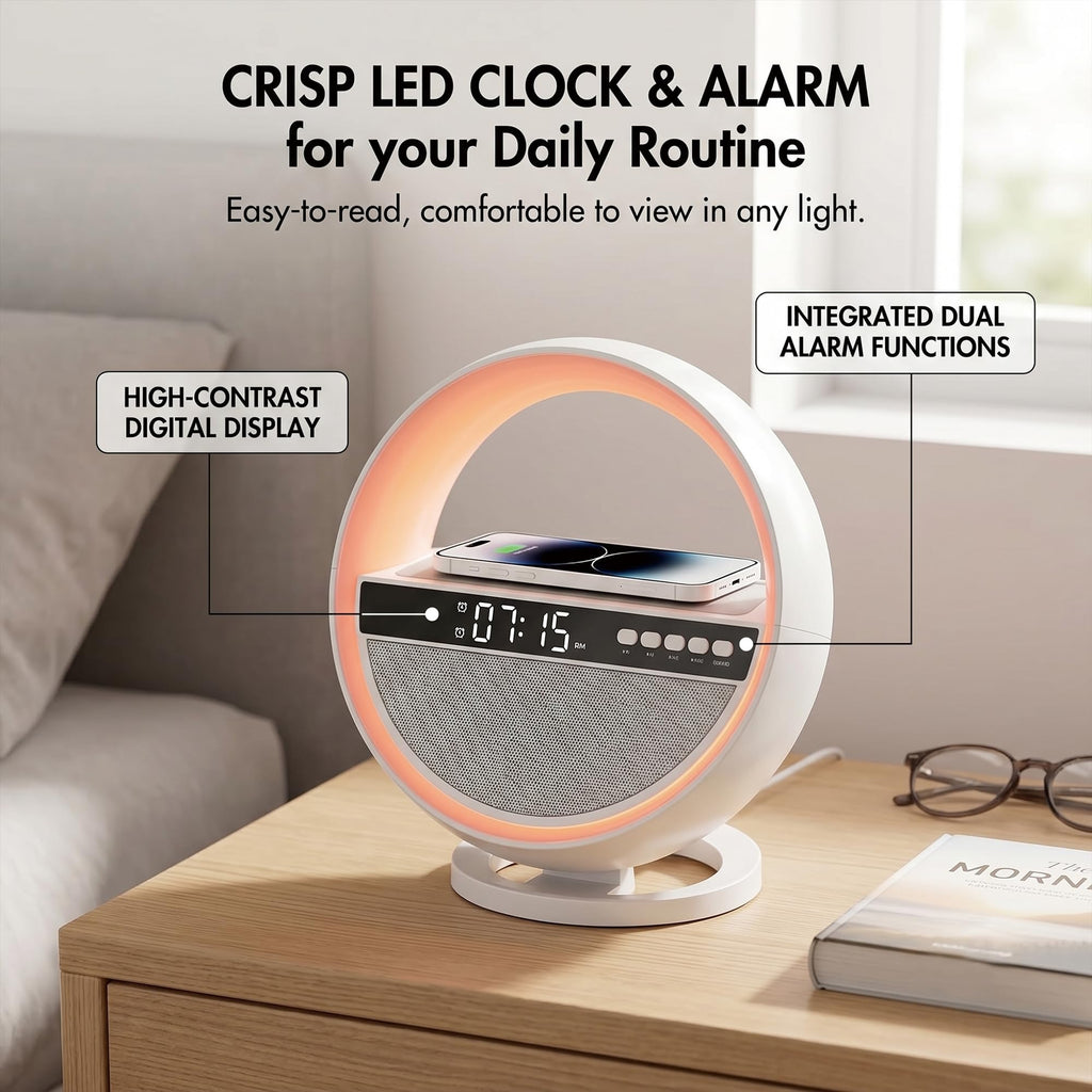 6-in-1 RGB LED Table Lamp with Bluetooth Speaker & Wireless Charging Z1647