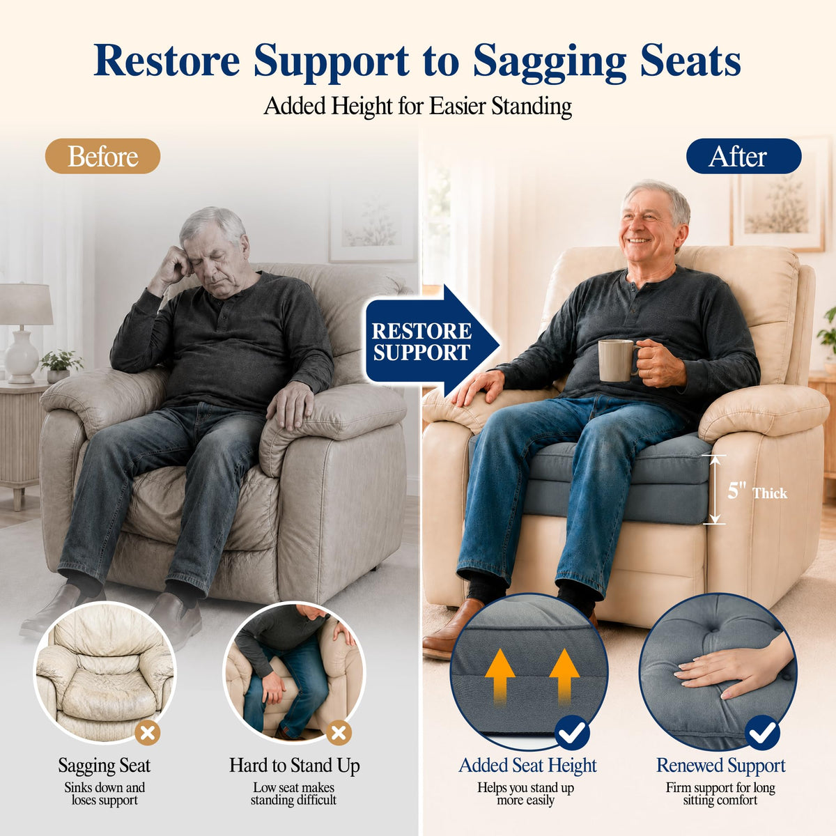 20x20x5 Recliner Seat Cushion E32381