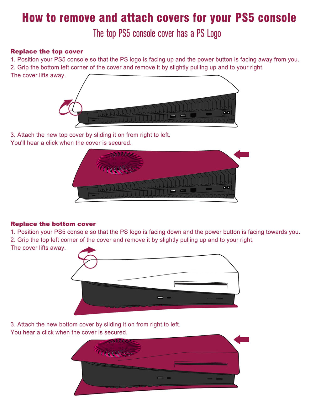 Cosmic Red Vented Faceplate for PS5 Disc Edition B88847