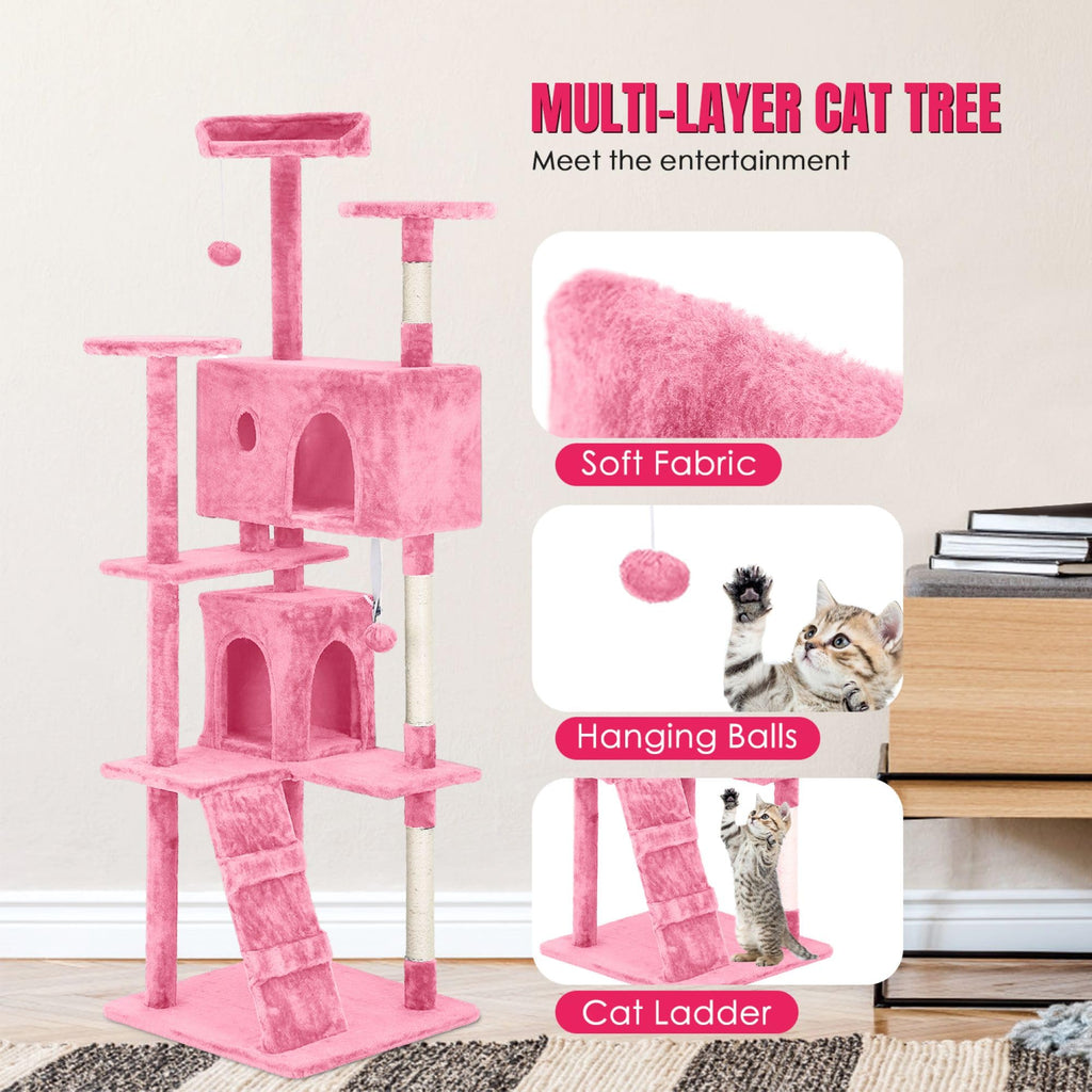 70 inch Multi-Level Cat Tree Tower with Scratching Posts B137508