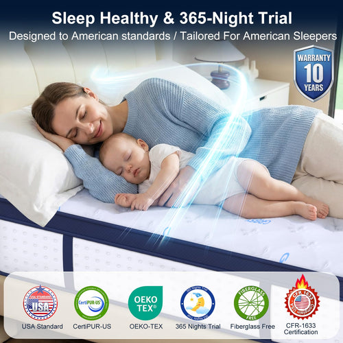 14 Inch Full Hybrid Mattress with Cooling Gel Memory Foam O25836