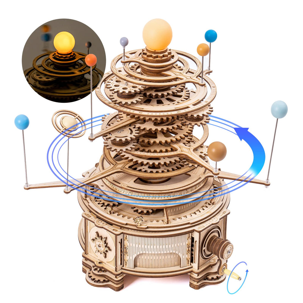 3D Wooden Puzzle Mechanical Building Set 8 Orbiting Planets C958